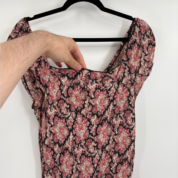 Rampage Y2K 90s Vintage Coquette Boho Floral Print Rayon Midi Dress Size 8-10 - Picture 4 of 16